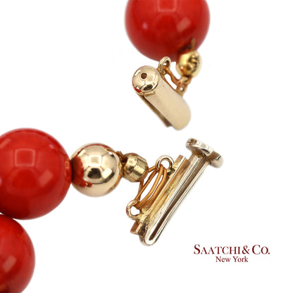 14K(585) Solid Yellow Gold Coral Bracelet
