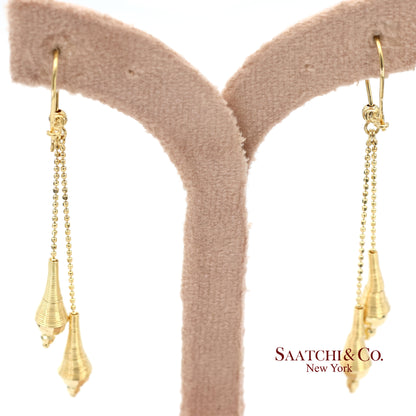 18K (750) Yellow Gold Drop Dangling Earrings