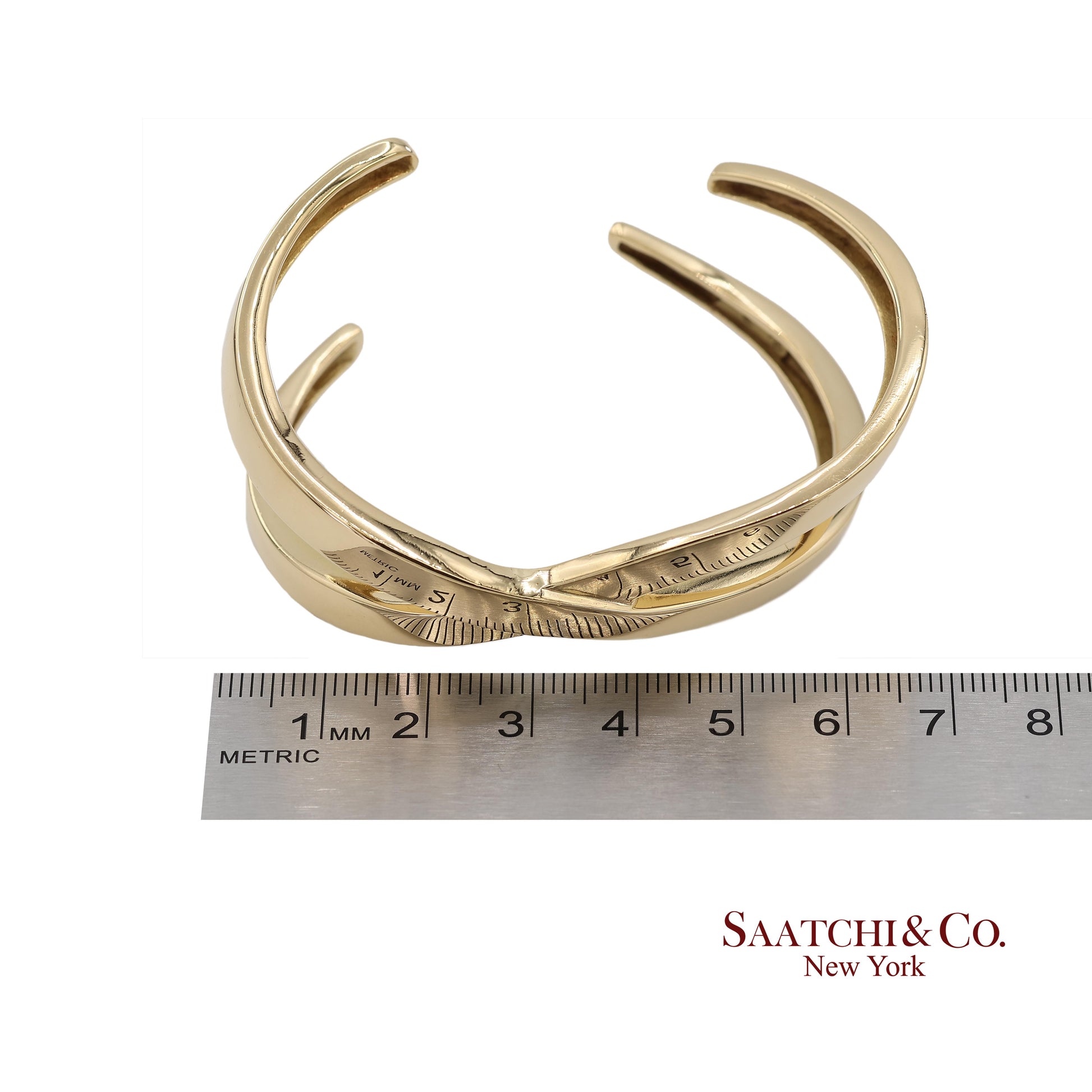 Tiffany & Co. 18K(750) Solid Yellow Gold Paloma Picasso Cuff Bangle Bracelet