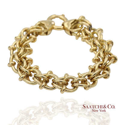 18K(750) Solid Yellow Gold Byzantine Chain Bracelet
