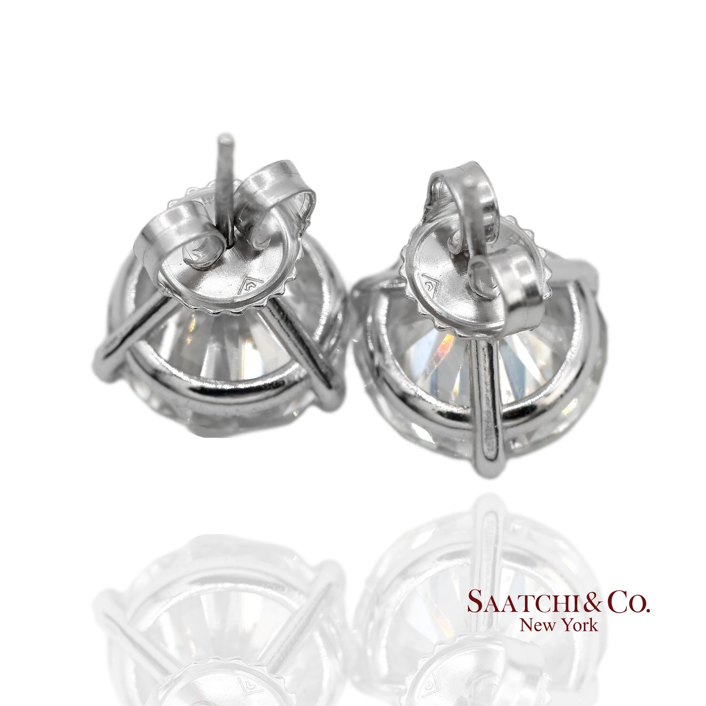 Platinum 950 Natural Diamond Stud Earrings