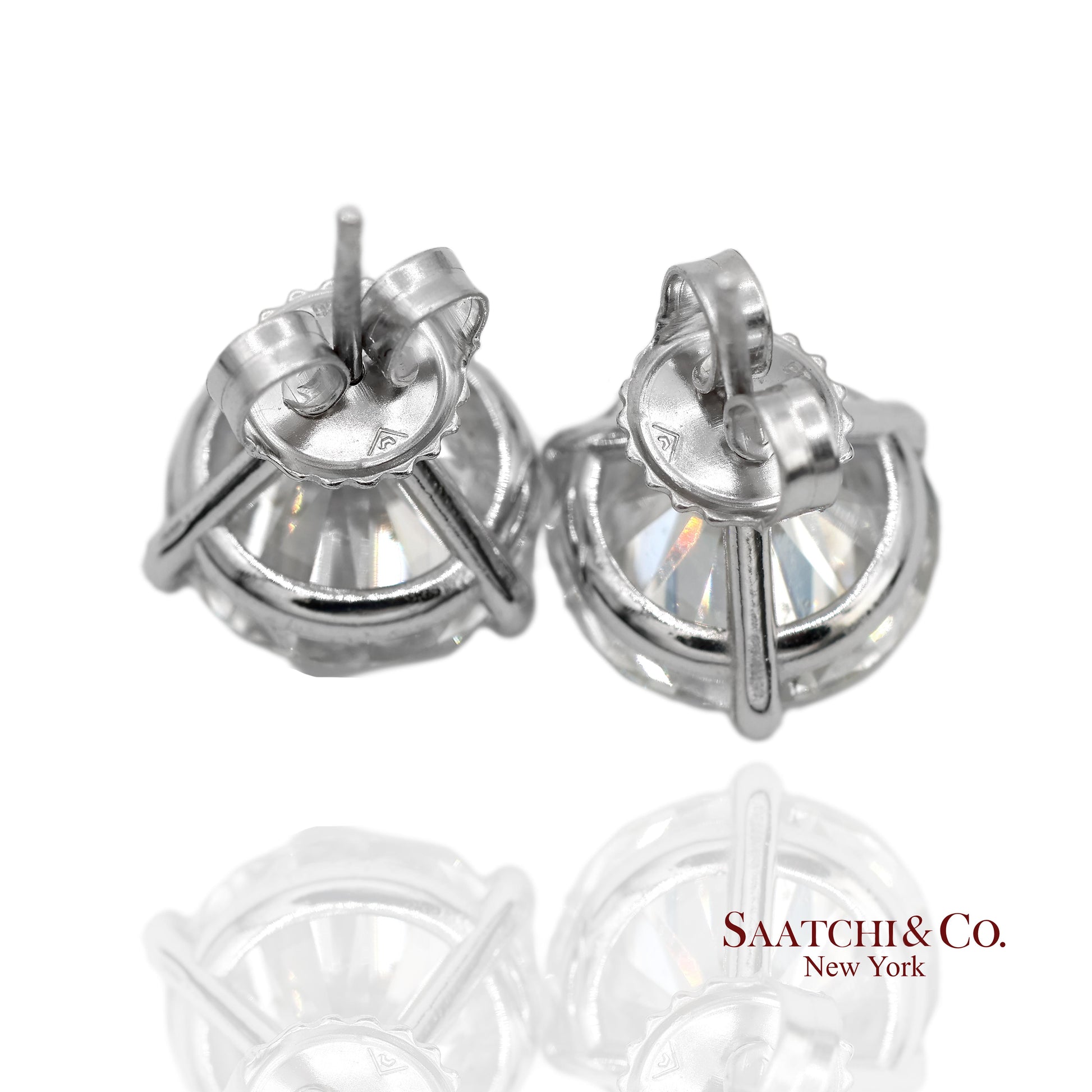 Platinum 950 Natural Diamond Stud Earrings