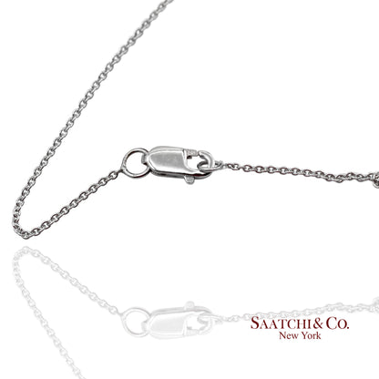18K(750) White Gold Natural Diamond Box Shape Pendant Necklace with Chain