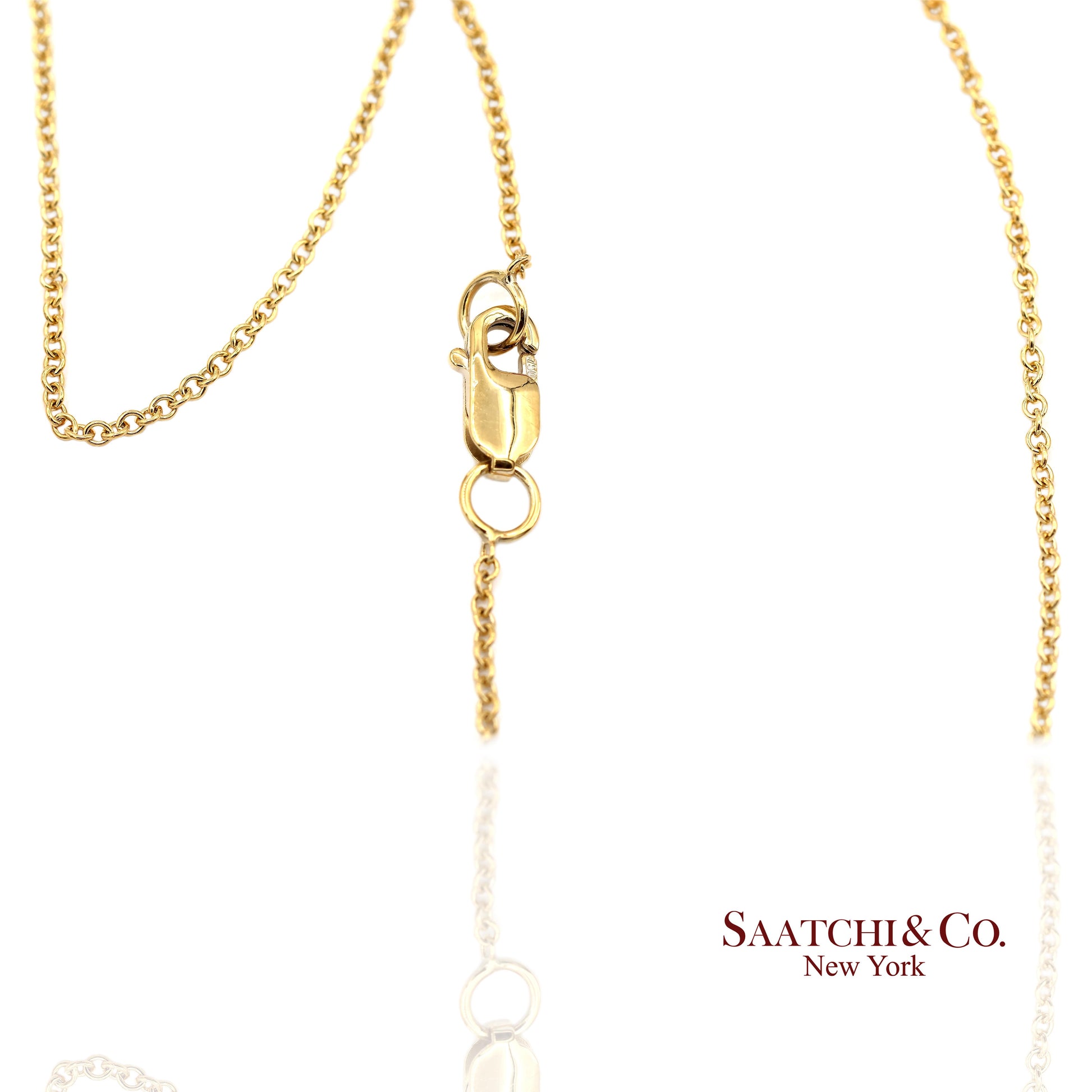18K(750) Yellow Gold Natural Diamond Cross Pendant Necklace with Chain