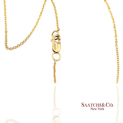 18K(750) Yellow Gold Natural Diamond Cross Pendant Necklace with Chain