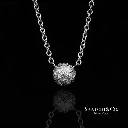 18K(750) White Gold Natural Diamond Pendant Necklace with Chain