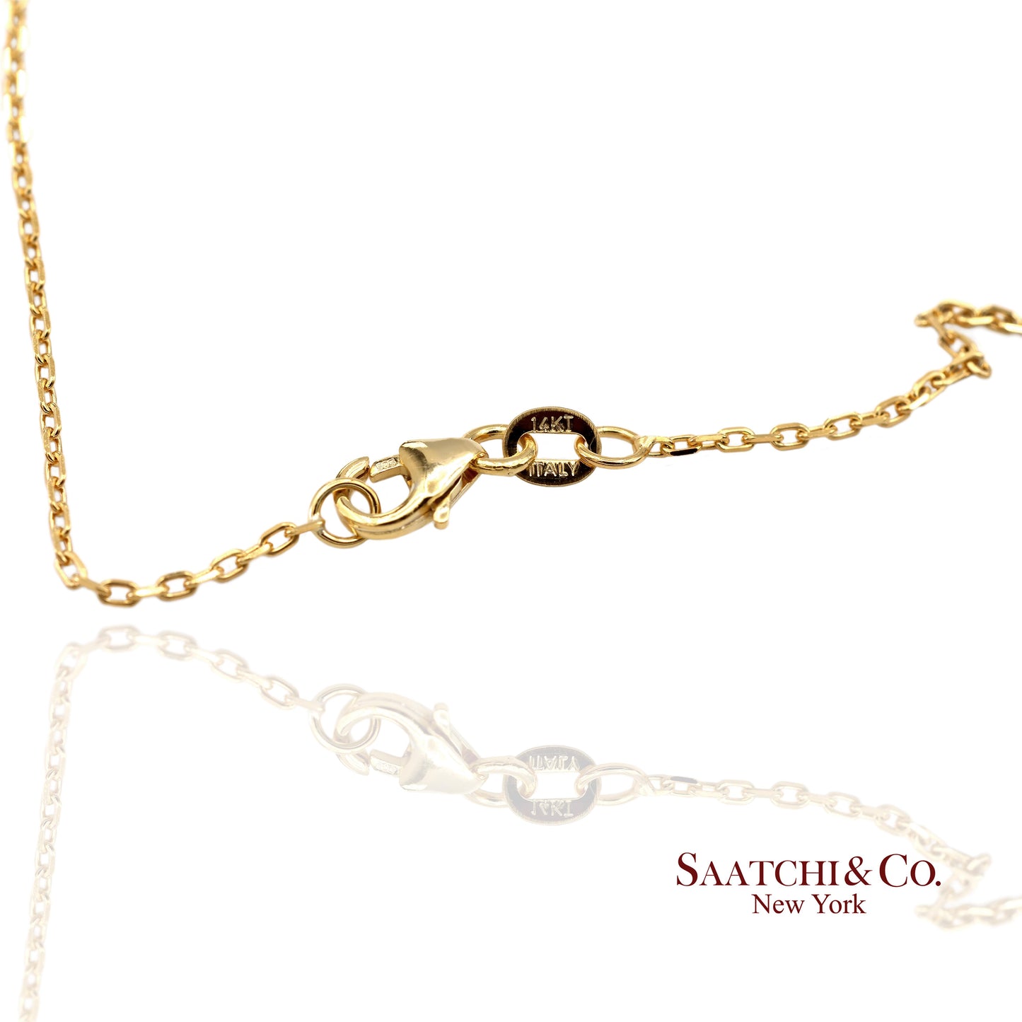 14K(585) Yellow Gold Natural Diamond Butterfly Pendant Necklace with Chain