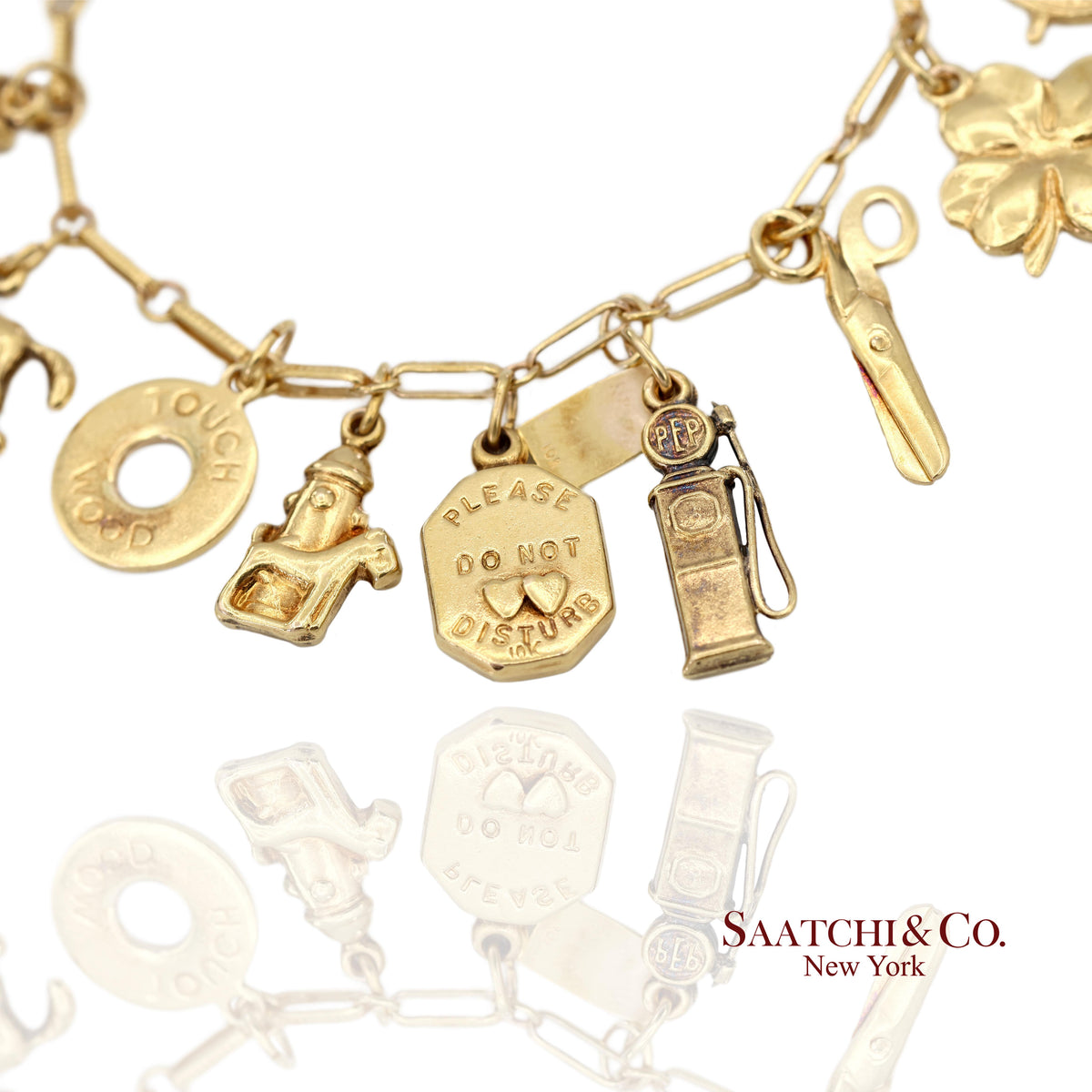 Vintage Estate 10K(417) Yellow Gold Charm Bracelet
