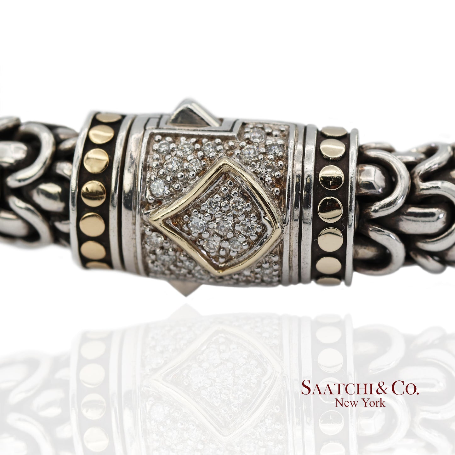 Vintage 18K Yellow Gold John Hardy Legends Naga Sterling Silver Bracelet