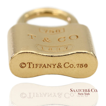 Tiffany & Co. 18K Yellow Gold Padlock Charm Pendant Necklace (Non Openable)