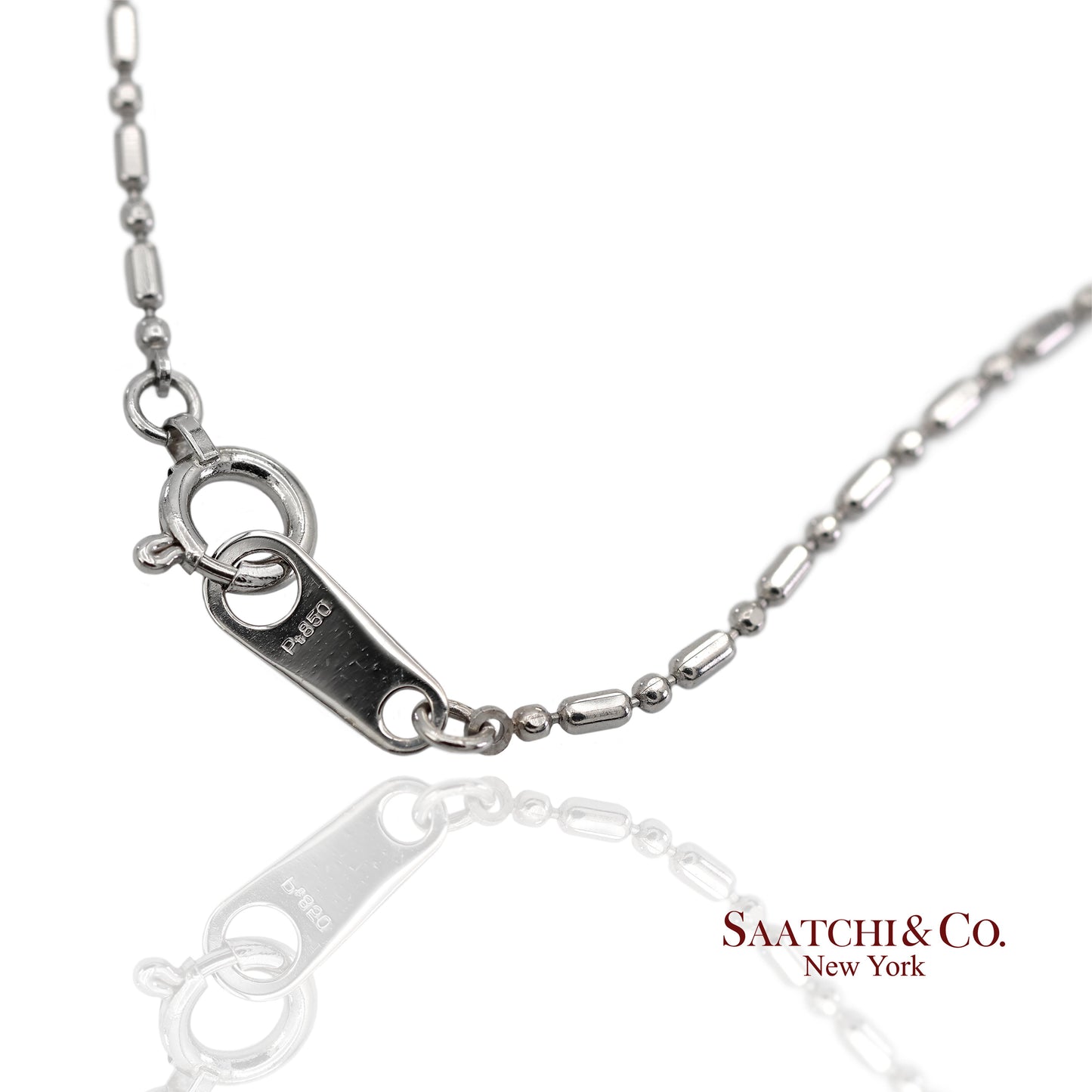 GIA Certified Platinum 900 Emerald & Diamond Pendant with Platinum 850 Chain