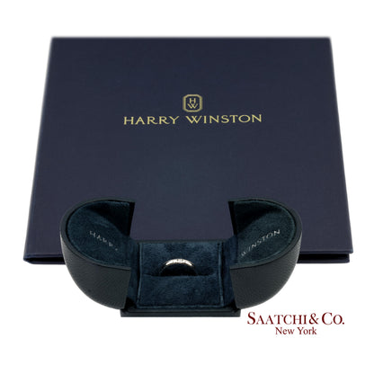 Platinum 950 Harry Winston Natural Single Diamond Band Ring