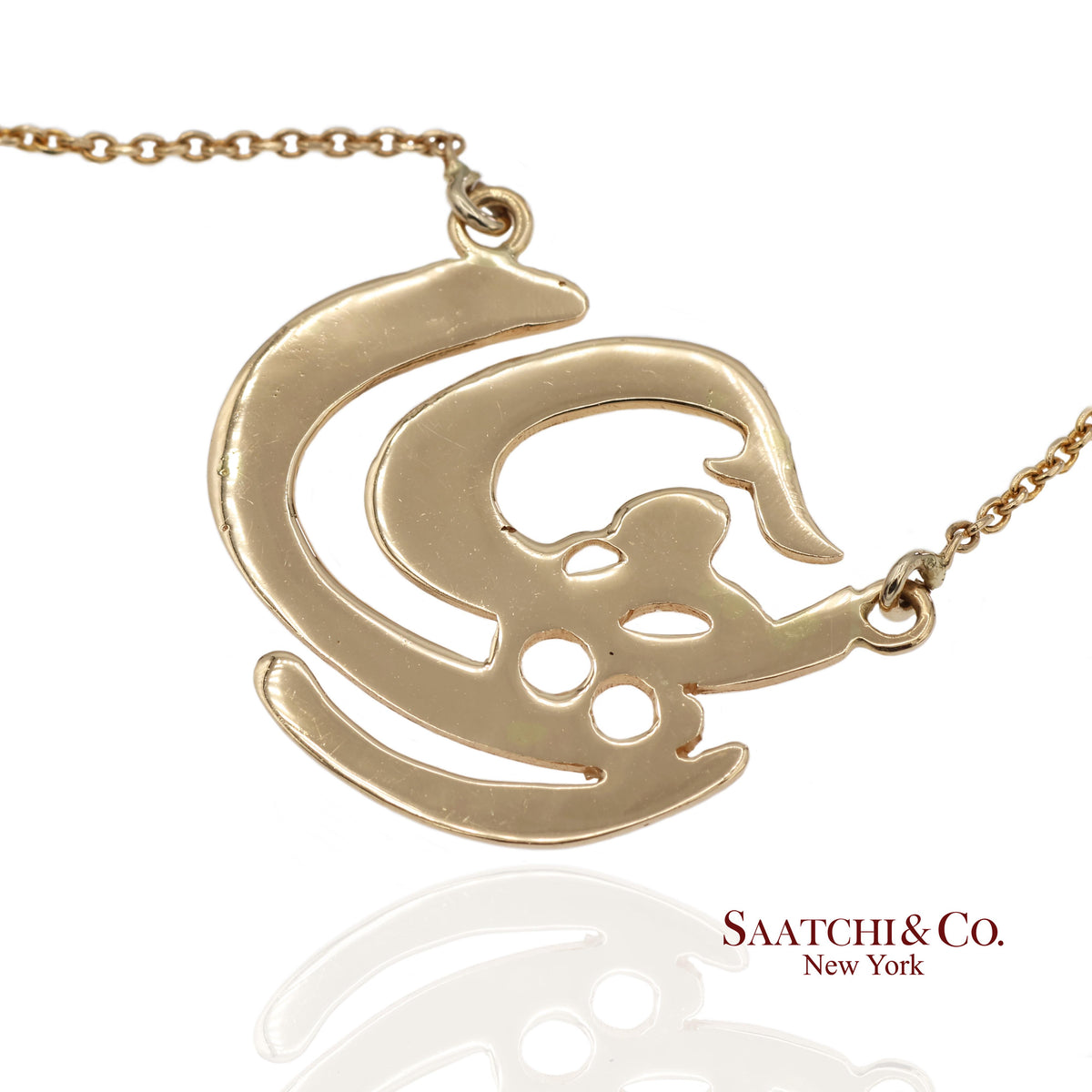 Brand New 18K Solid Yellow Gold Necklace With Raha Pendant