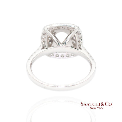 Platinum 950 Natural Brilliant Diamond Mounting Ring Size 6.5