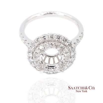 Platinum 950 Natural Brilliant Diamond Mounting Size 6.5