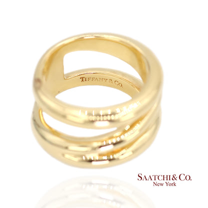 TIFFANY & Co. 18K Gold Diagonal Ring 5.5 Yellow Gold