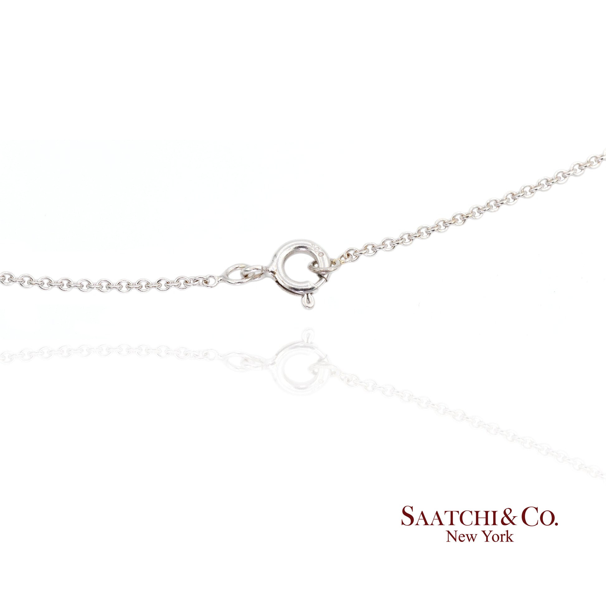 18K(750) White Diamond Vintage Pendant with Chain Necklace