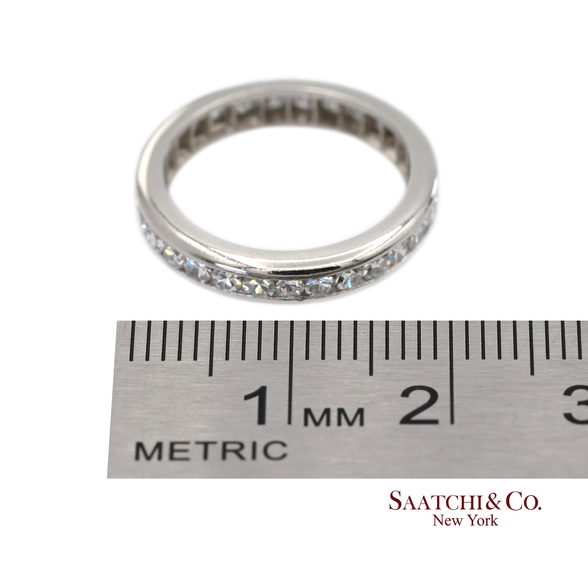 Platinum(950) Natural Diamond Vintage Band Ring