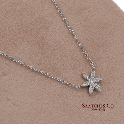 18K(750) White Gold Natural Diamond Pendant Necklace with Chain