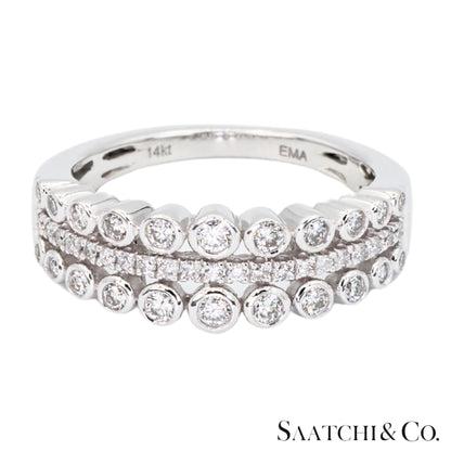 14k(585) White Gold Natural White Diamond Ring