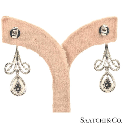 Natural Diamond Earring Pear Shape in 18K (750) White Gold