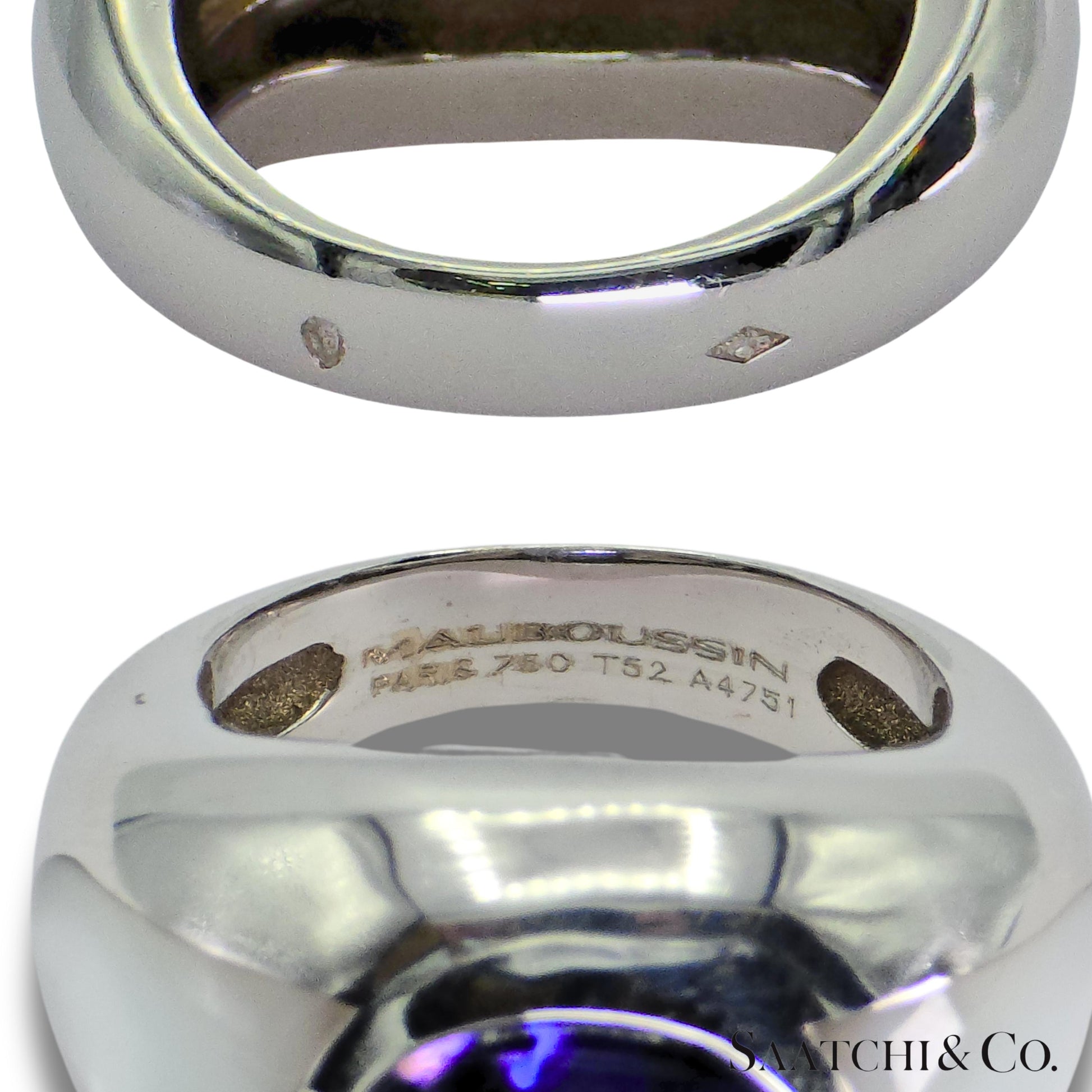 MAUBOUSSIN Blue Violet Iolite Ring 18K (750) White Gold