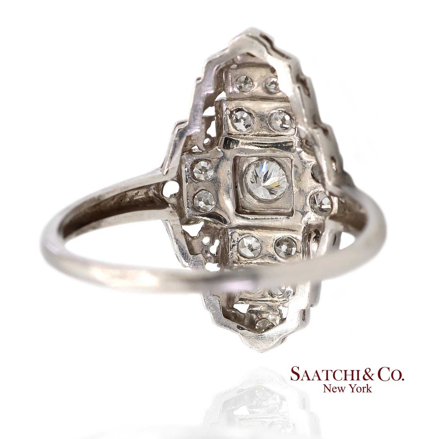 Vintage Platinum (950) Natural Diamond Old Cut Ring