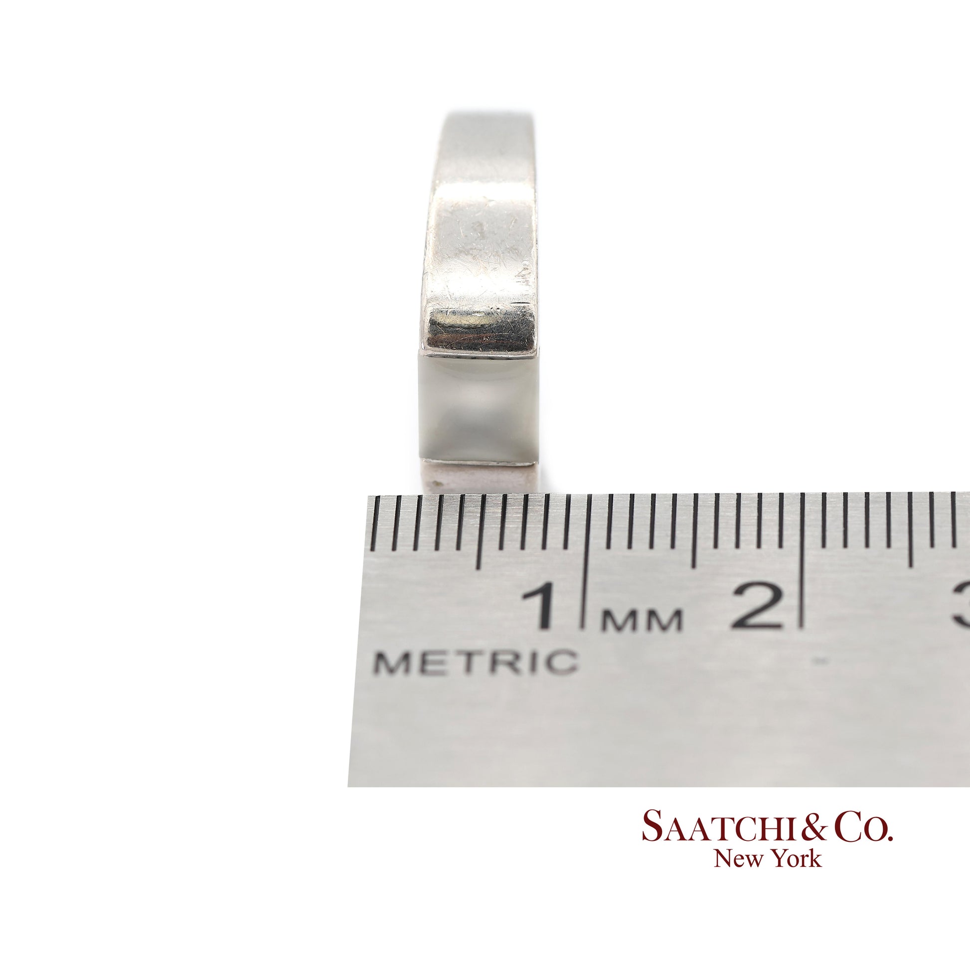 Vintage 18K (750) White Gold Original Authentic Cartier Tank Moonstone Ring