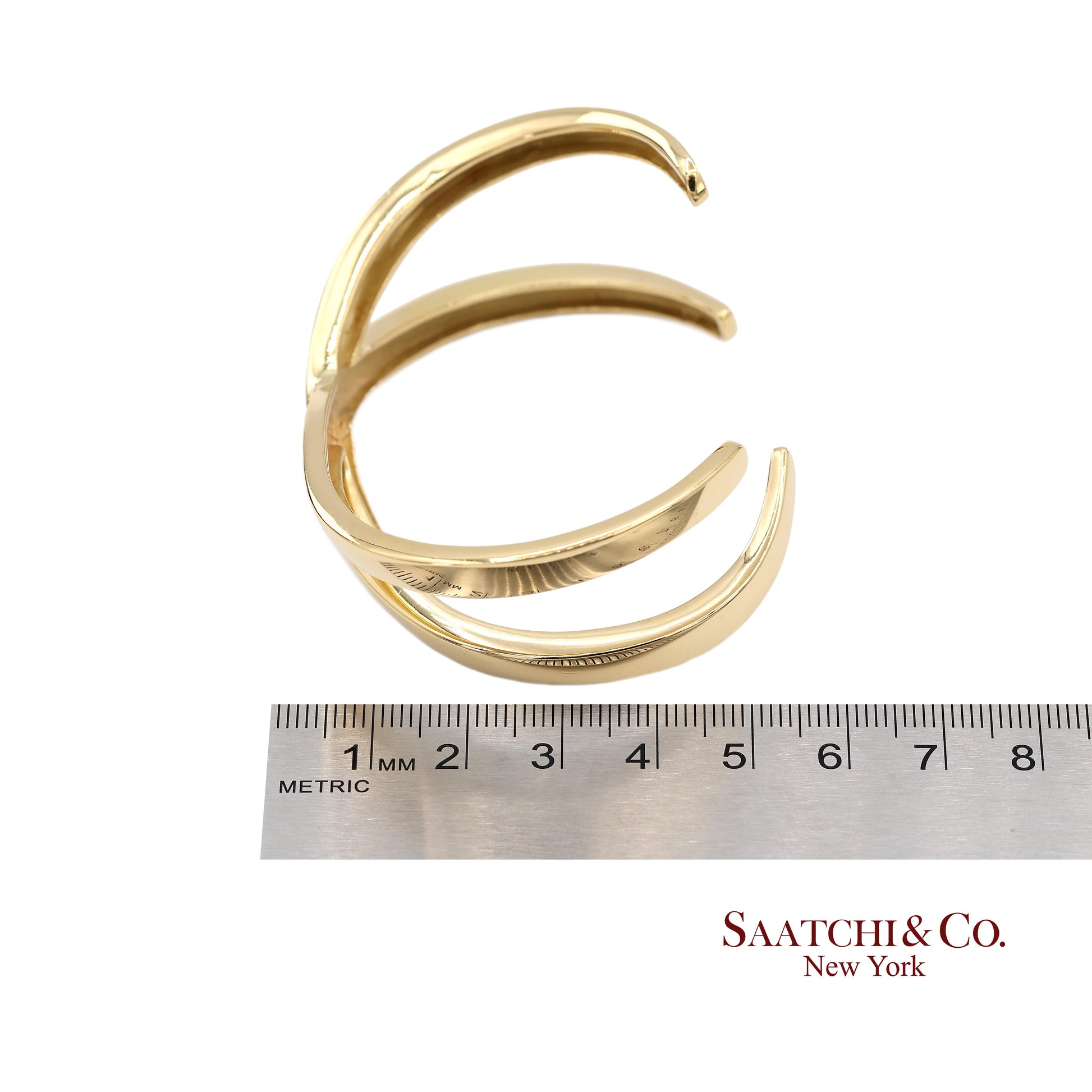 Tiffany & Co. 18K(750) Solid Yellow Gold Paloma Picasso Cuff Bangle Bracelet