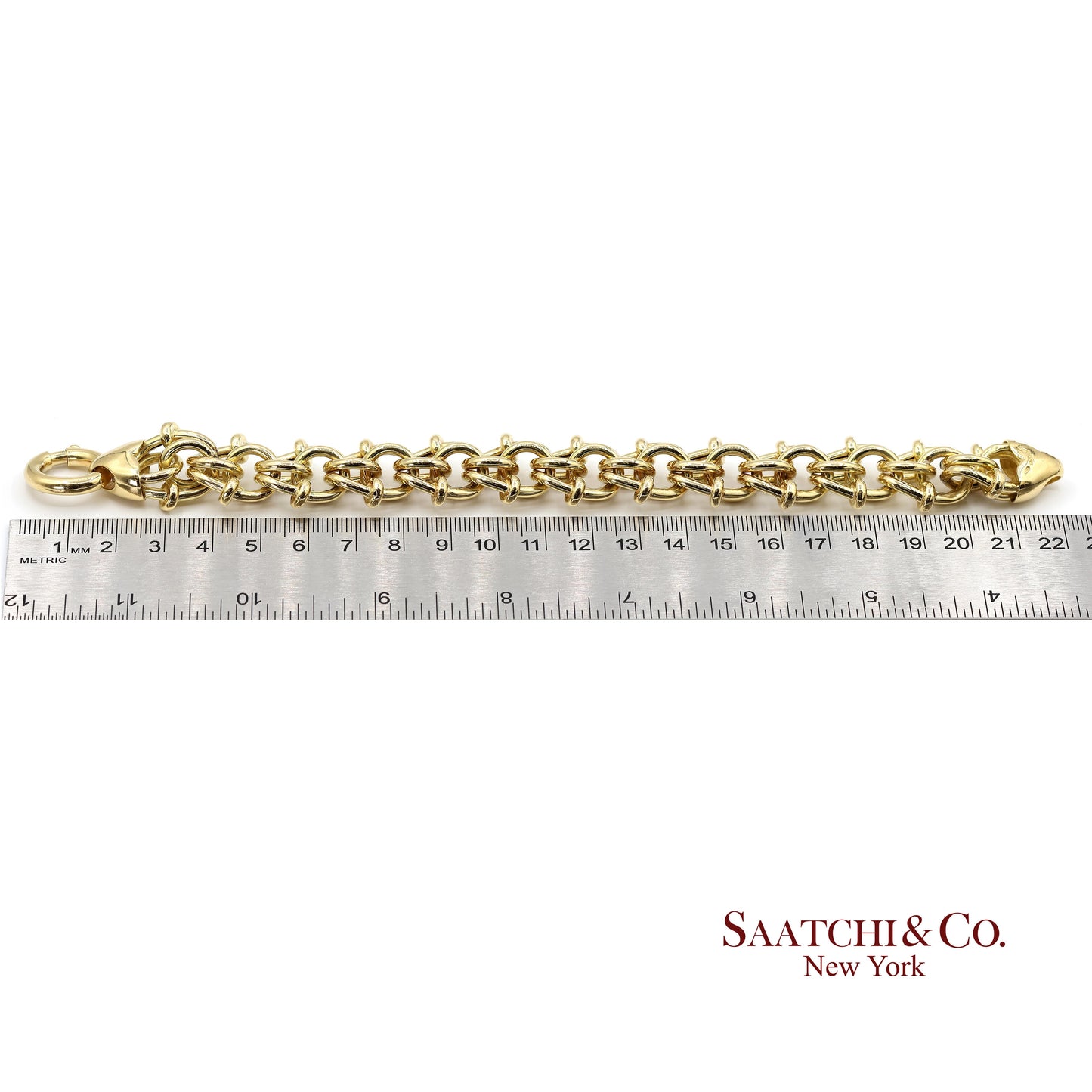 18K(750) Solid Yellow Gold Byzantine Chain Bracelet