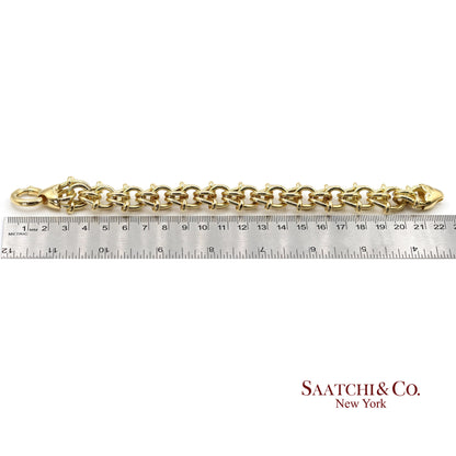 18K(750) Solid Yellow Gold Byzantine Chain Bracelet