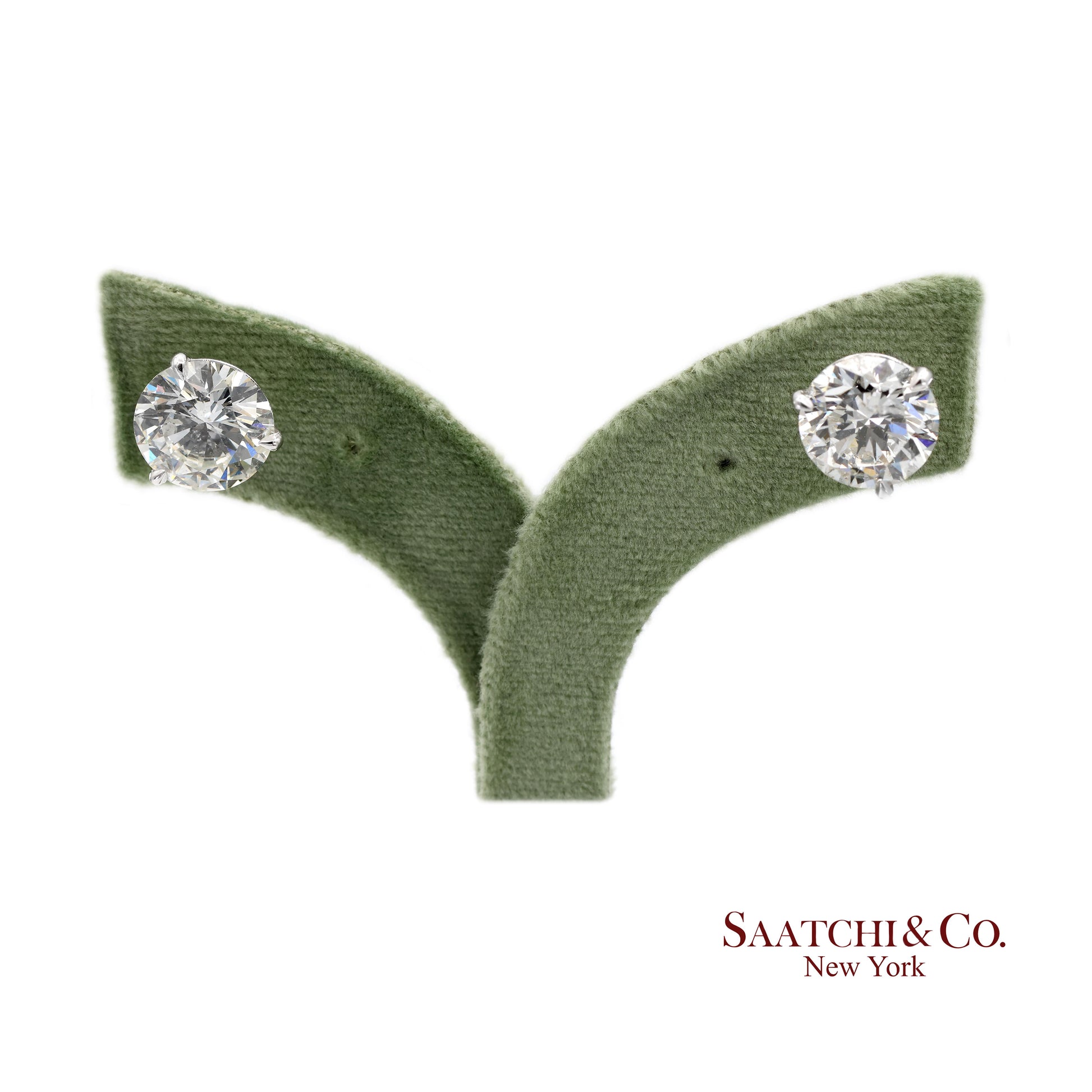 Platinum 950 Natural Diamond Stud Earrings