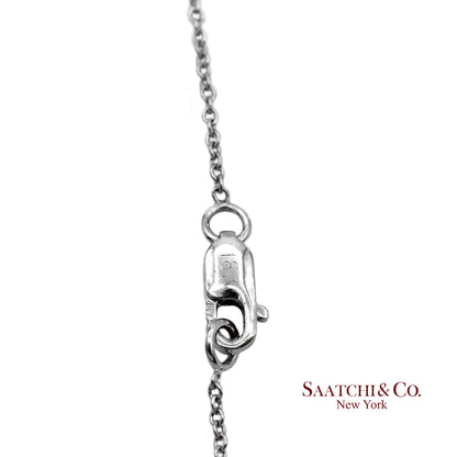 18K(750) White Gold Natural Diamond Leaf Shape Pendant Necklace with Chain
