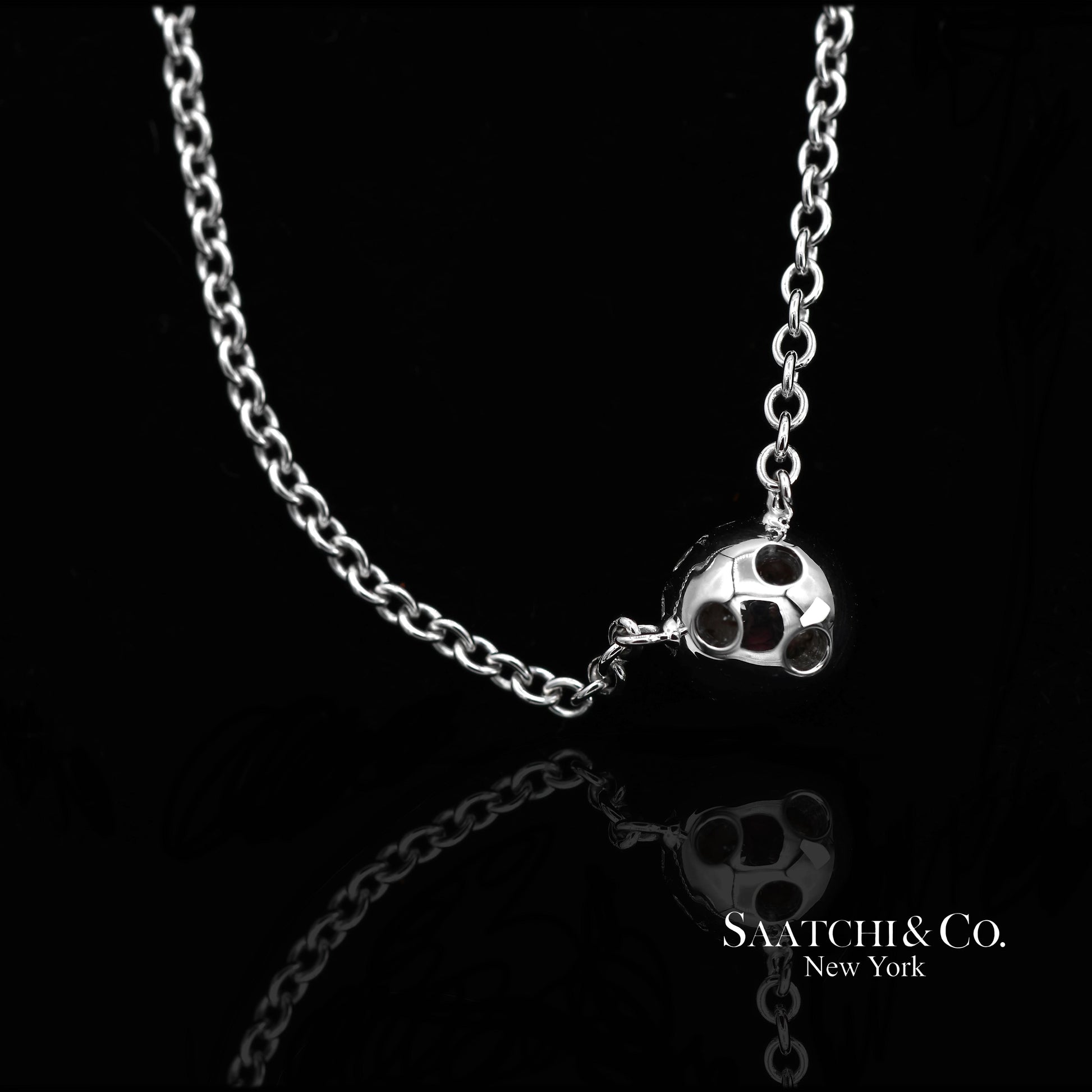 18K(750) White Gold Natural Diamond Pendant Necklace with Chain