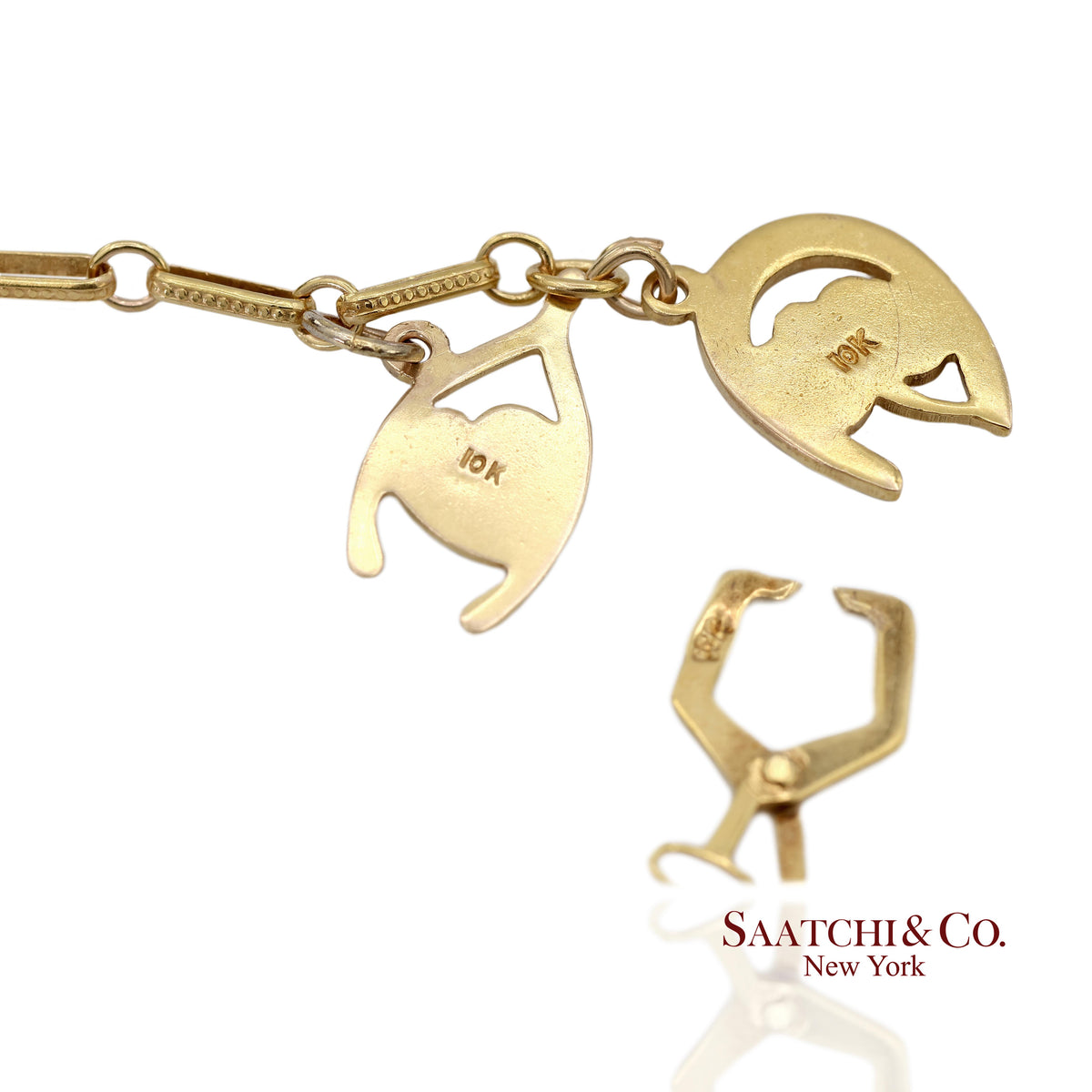 Vintage Estate 10K(417) Yellow Gold Charm Bracelet