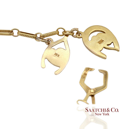 Vintage Estate 10K(417) Yellow Gold Charm Bracelet