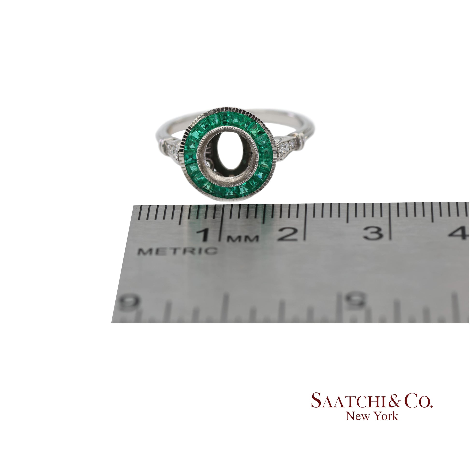 14K (585) White Gold Natural Brilliant Diamond Semi Mount Engagement Ring Size 7