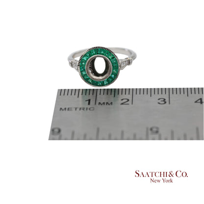 14K (585) White Gold Natural Brilliant Diamond Semi Mount Engagement Ring Size 7