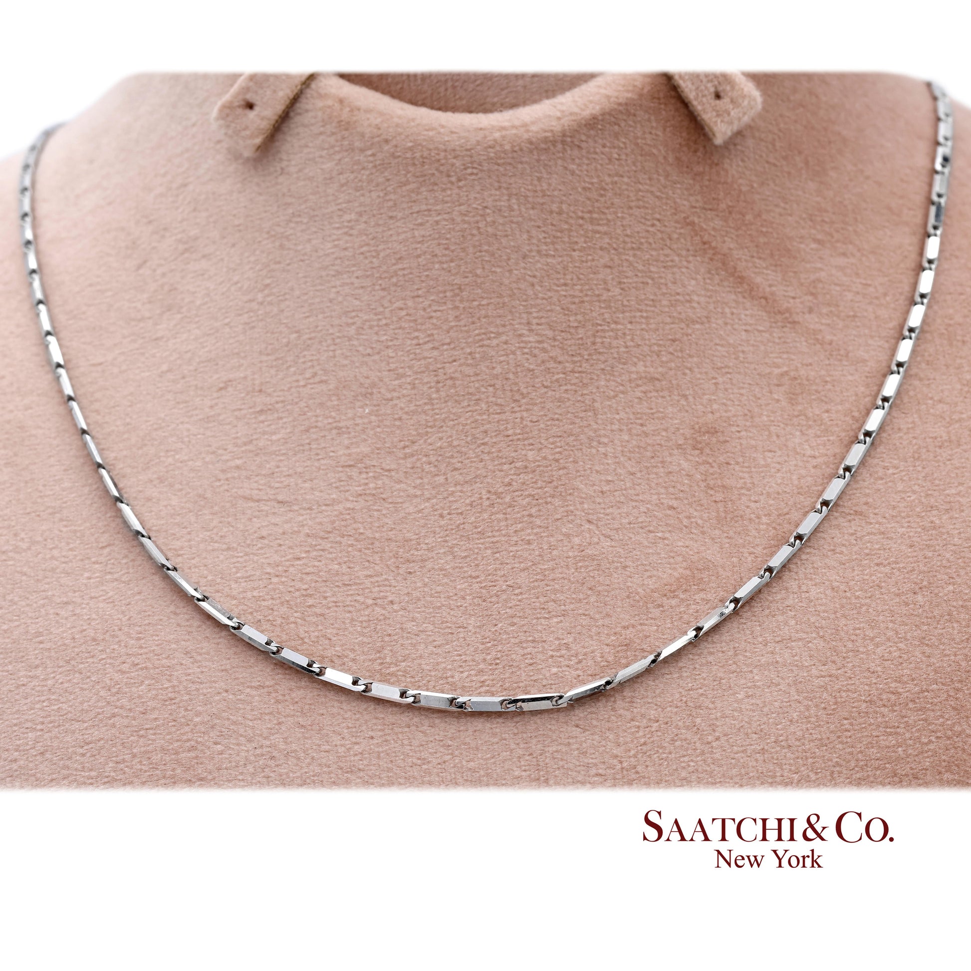 14K(585) Diamond Cut Solid White Gold Chain Necklace