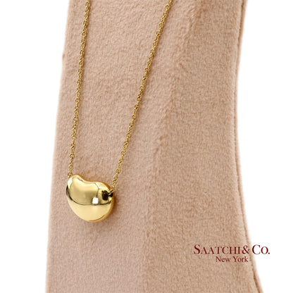 Tiffany&Co. Elsa Peretti 18K 750 Solid Yellow Gold Bean Design Pendant Necklace