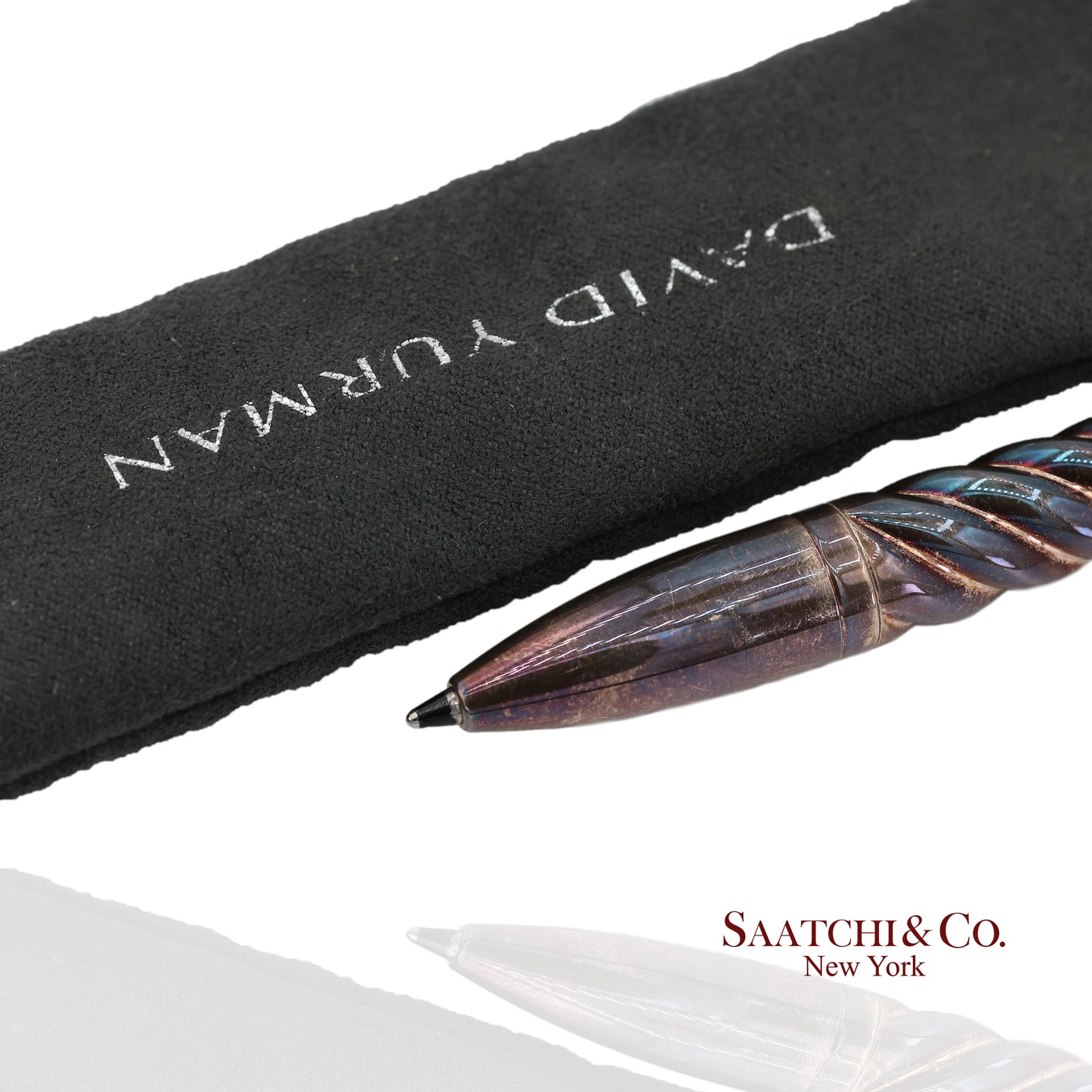 David Yurman Vintage Sterling Silver with Black Onyx Cable Pen
