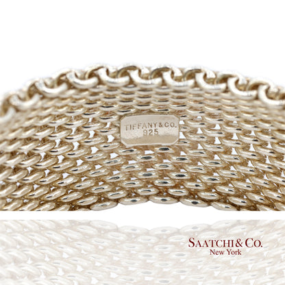 Tiffany & Co. Sterling Silver Somerset Mesh Wide Bangle Bracelet
