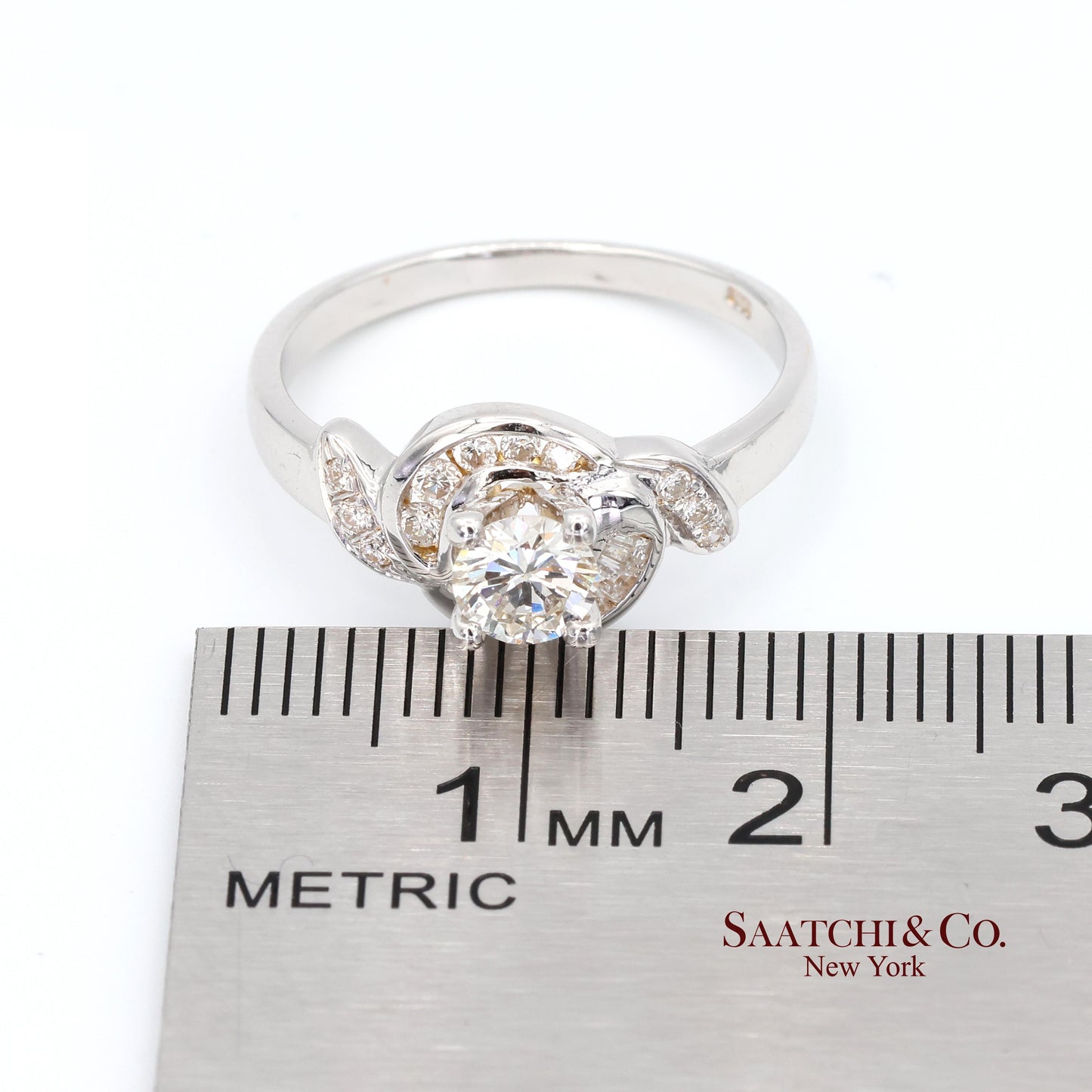 20K New  White Natural Solitaire Diamond Ring Size 6.5