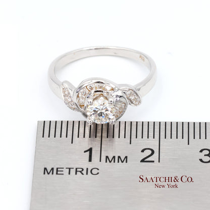 20K New  White Natural Solitaire Diamond Ring Size 6.5