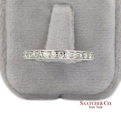 14k (585) White Gold Natural Diamond Eternity Band Size 6.5