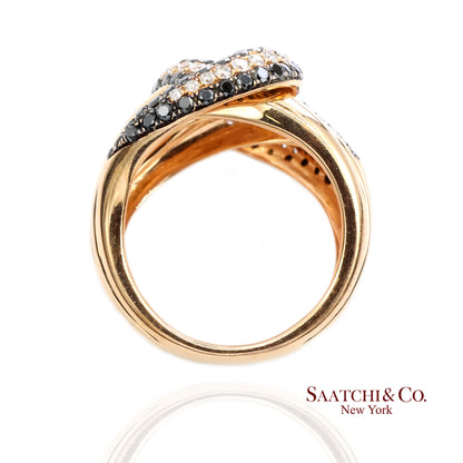 18k Gold Natural Diamond White and yellow Gold Diamond Ring