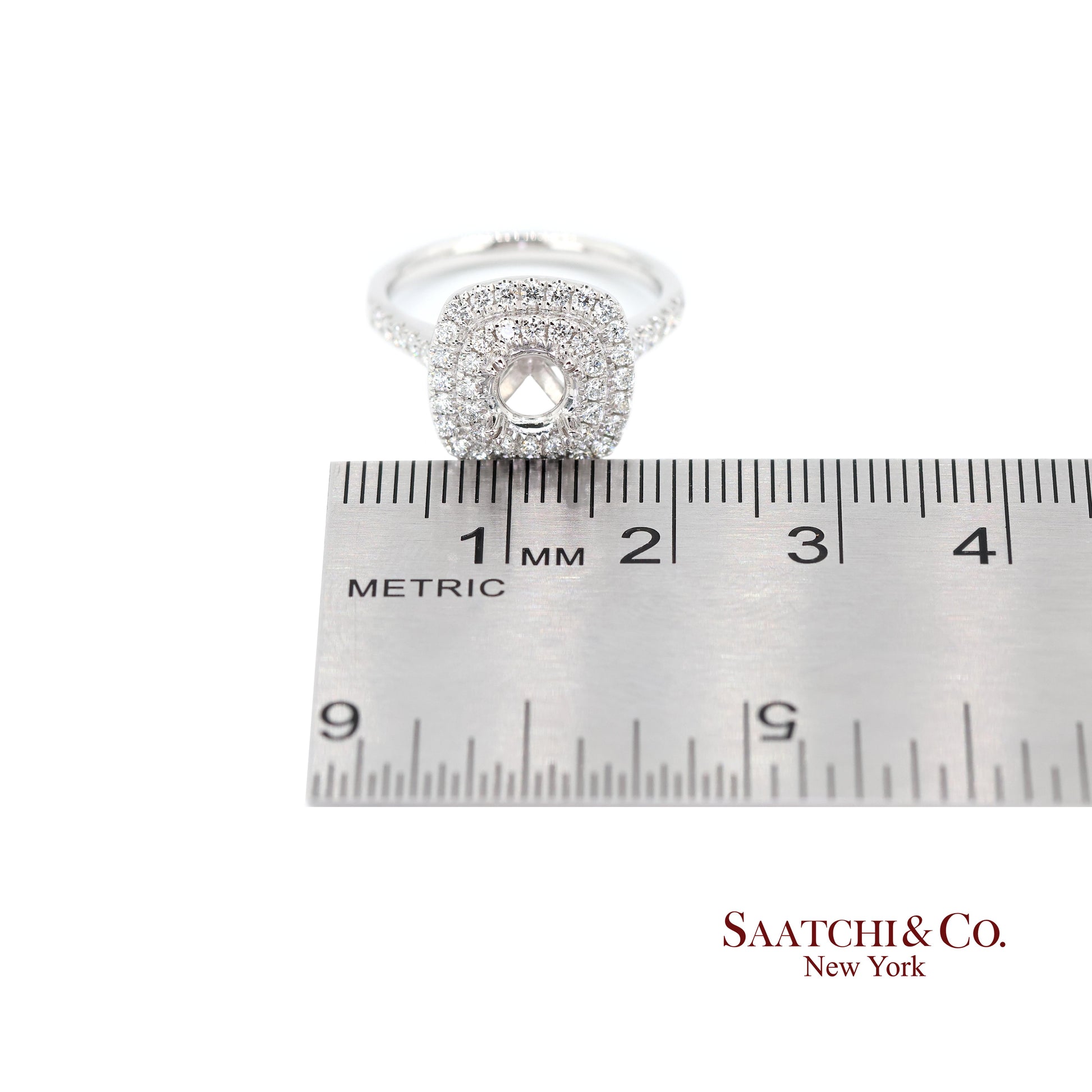 Platinum 950 Natural Brilliant Diamond Mounting Ring Size 6.5