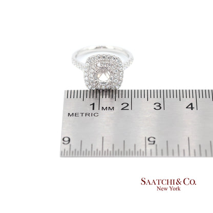 Platinum 950 Natural Brilliant Diamond Mounting Ring Size 6.5