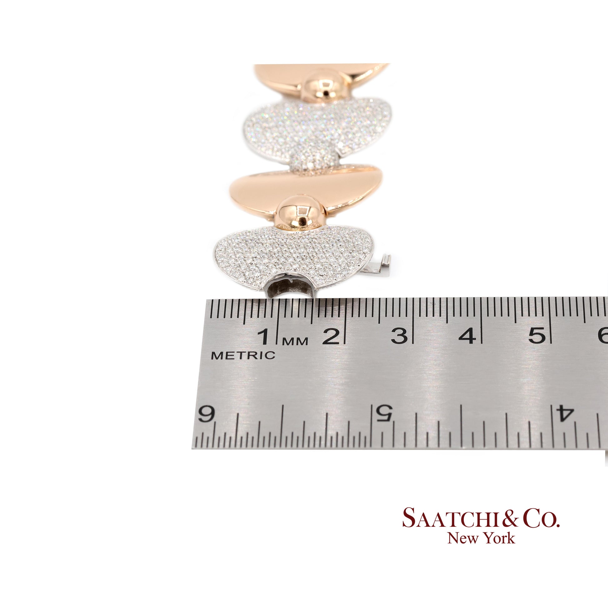 18k (750) Two Tone White and Rose Gold Natural Diamond Tennis Bracelet