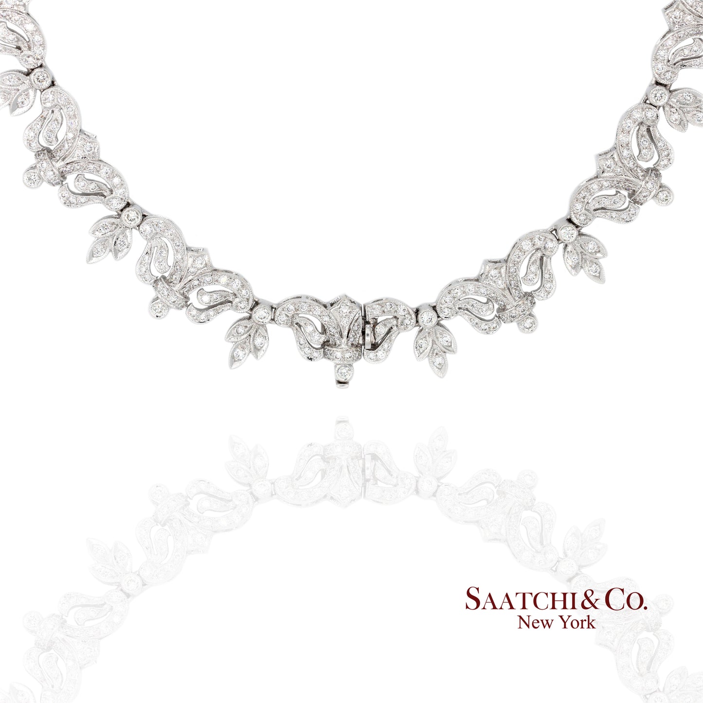 10K White Gold Natural Diamond Royal Blue Topaz Elegant Necklace